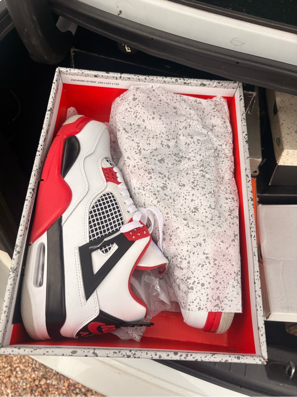 Jordan Kids Retro Basketball Sneakers in White, Red, Black